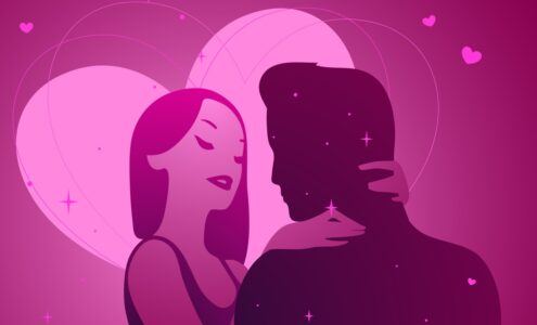 Barbat atras de o femeie